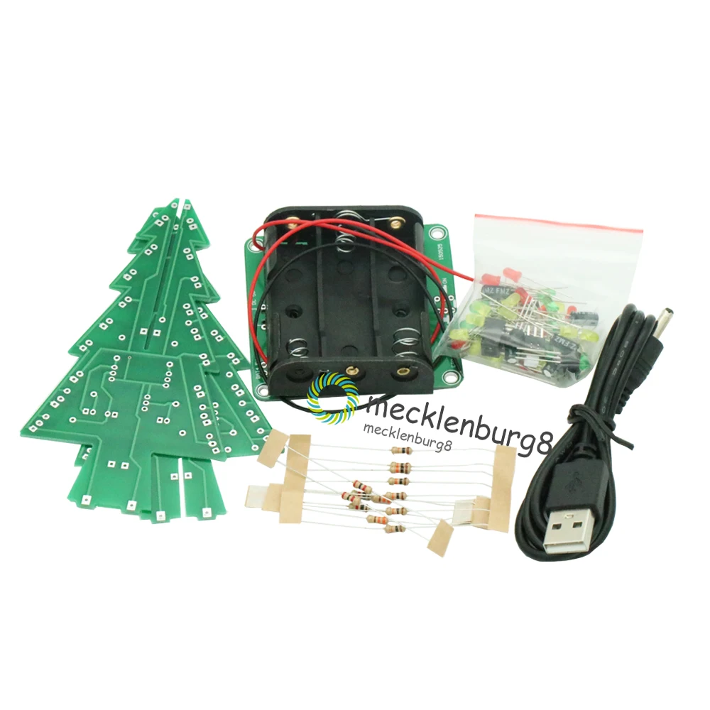 1 комплект .. 3D Рождественская LED елка DIY kit красный/зеленый/LED Желтый светодиодная
