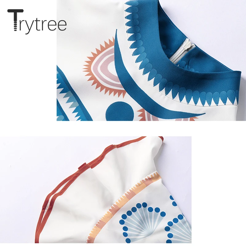 Trytree осеннее женское платье с принтом в полоску, с круглым вырезом, офисное женское платье-рубашка с рукавами-рюшами, на молнии, мини-платье трапециевидной формы, Повседневное платье