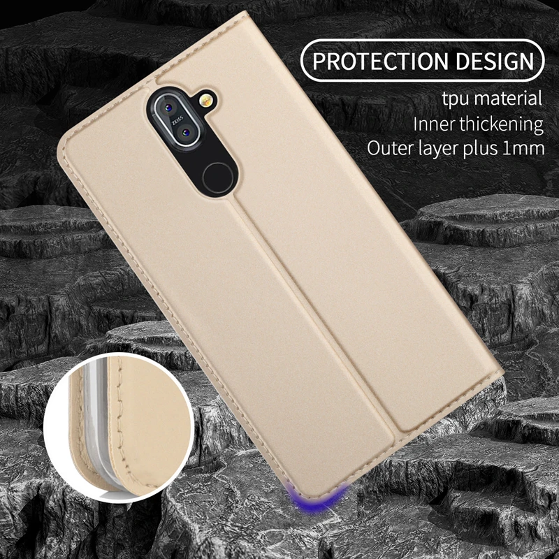 Высокое качество оригинальный кожи Pro серии Книга кожаный чехол для Nokia 8 Sirocco |