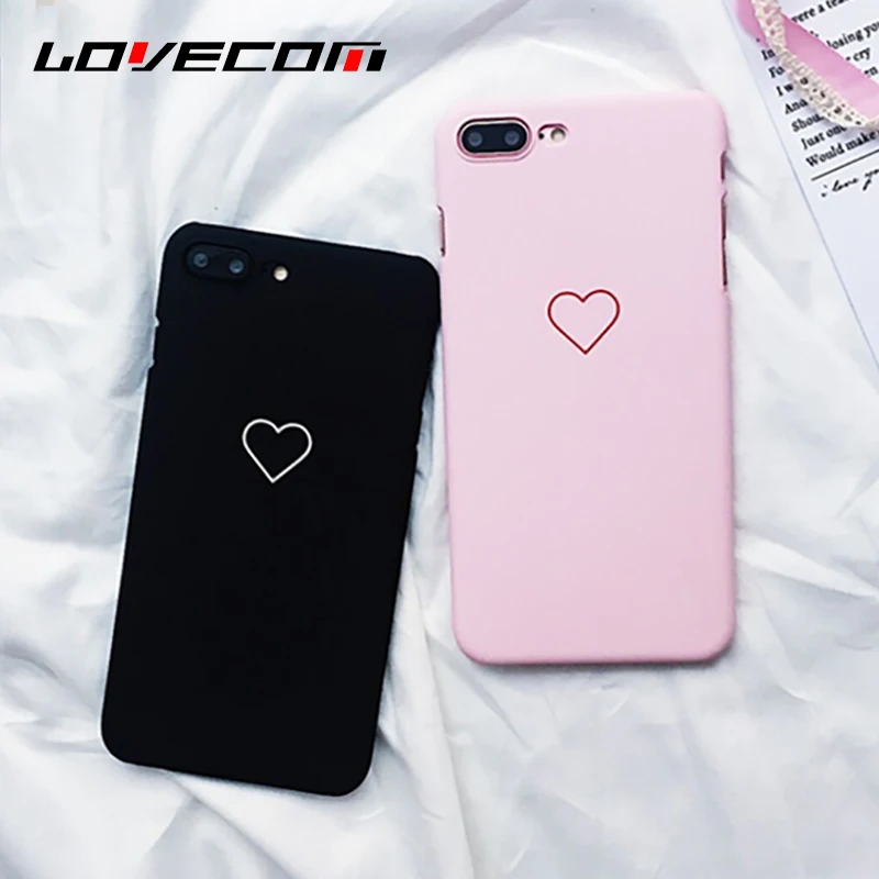 Чехол LOVECOM Love Heart с графическим рисунком для iPhone 11 Pro Max XS XR XS Max X 5 5S 6 6S 7 8 Plus, чехол на заднюю панель из матового жесткого поликарбоната