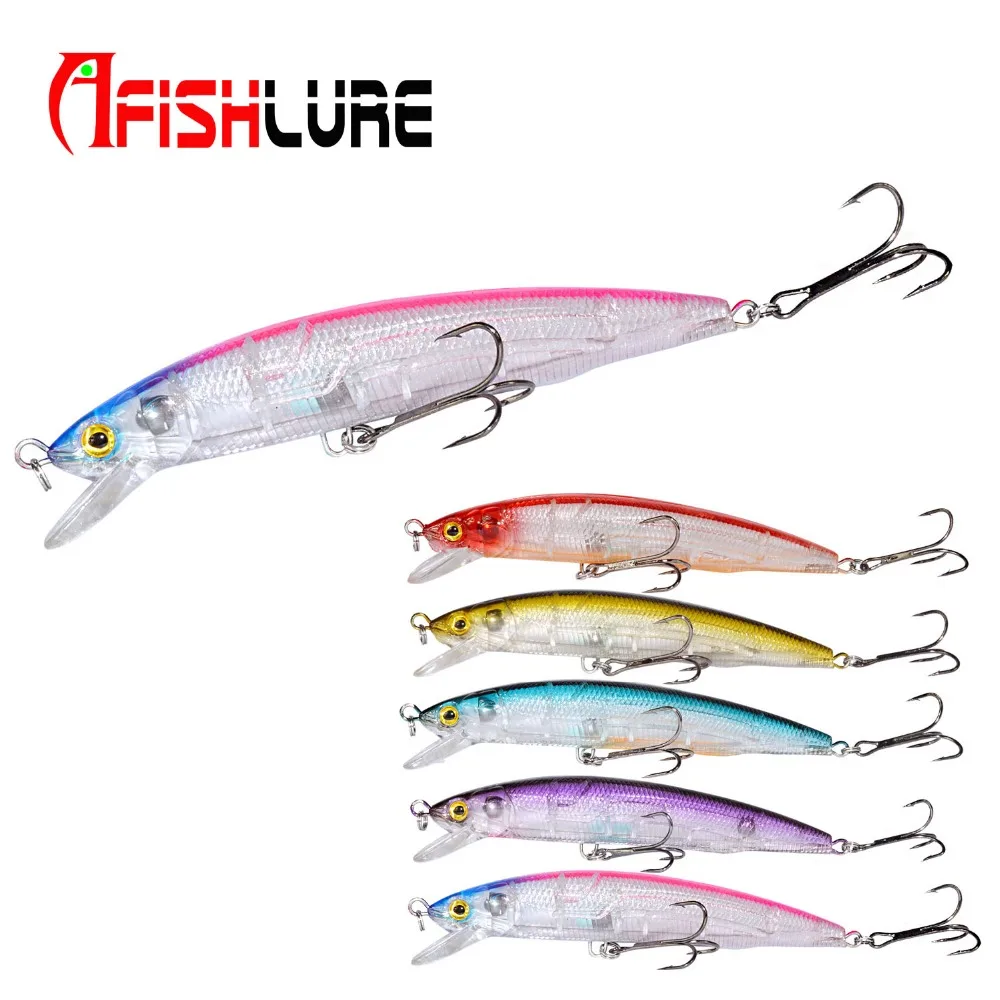 Afishlure пластиковый жесткий Minnow 123 мм 16 г шар внутри 3D воблер с глазами