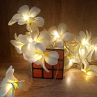 Креативная светодиодная гирлянда сделай сам с изобрасветодиодный ением ФРАНЖИПАНИ, цветочный праздничный светильник на батарейках AA, праздничное украшение для вечеривечерние, детский ночсветильник