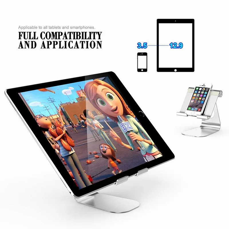 Регулируемый держатель подставки для планшета Portefeuille, док-станция для iPad Pro 10,5 12,9 9,7 Air 2 mini samsung, металлическая кровать из алюминиевого сплава