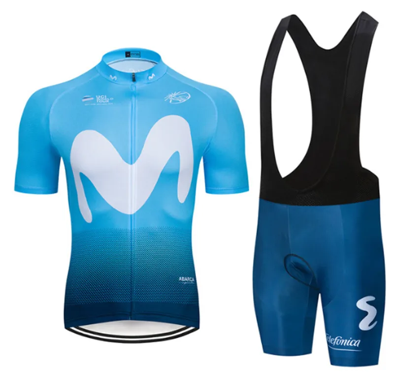 Equipe Movistar гель 9D curto-de mangas compridas Camisa de ciclismo jardineiras terno bicicleta MTB bicicleta Джерси