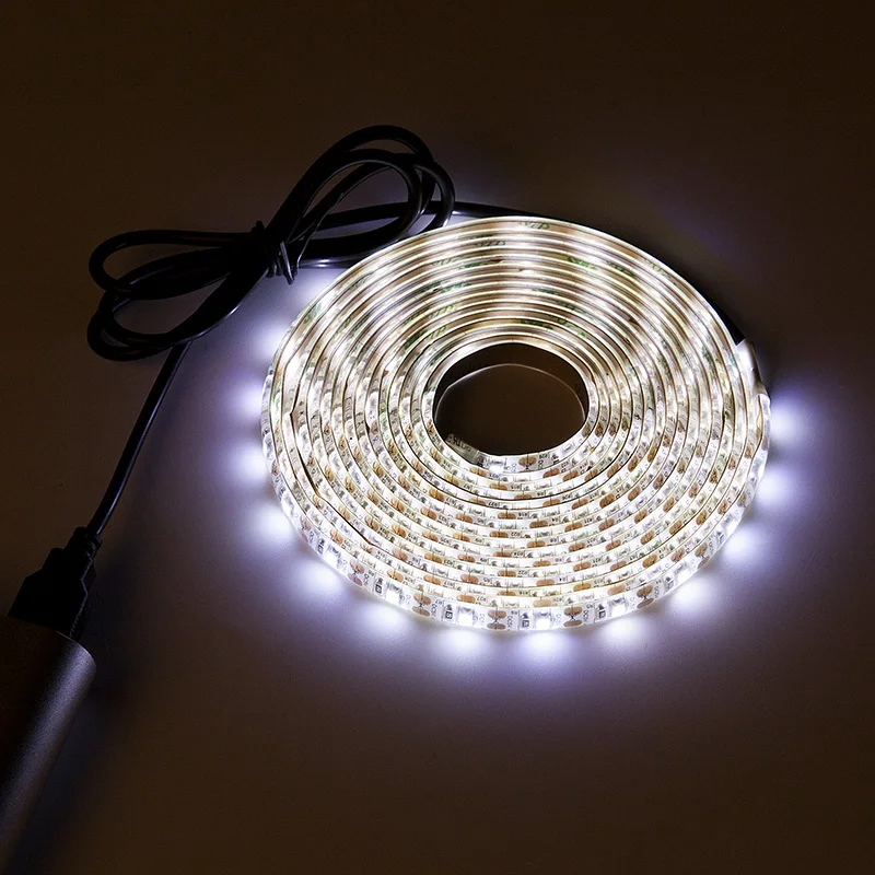 USB DC 5V Светодиодная лента 50 см 1 м 2 3 SMD 5050 кабель силовая Гибкая полоса световая