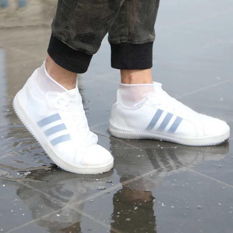 Large Size Cycling Shoes Cover Waterproof Transparent Rainboots Thick Non-slip Wear-resistant Bottom Cover Sport Rainproof Shoes