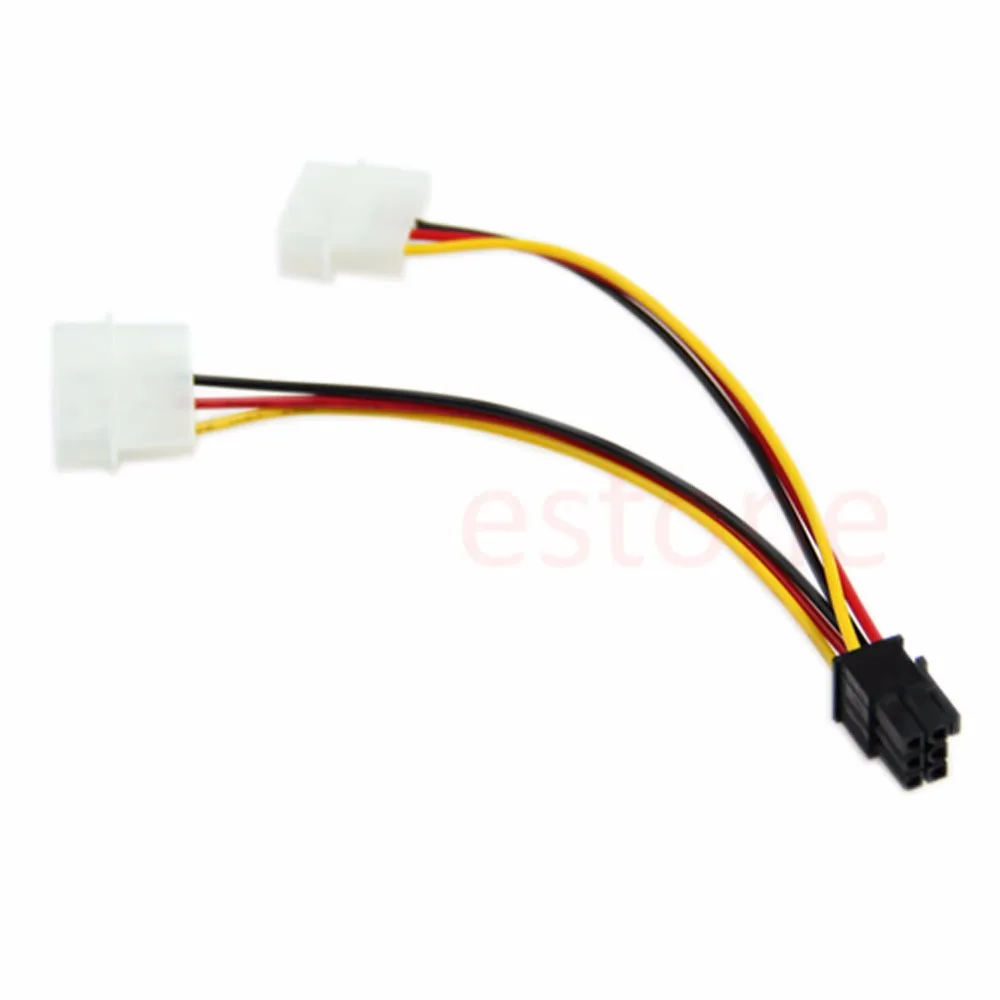 1 шт. 6 Pin PCI E к 2X4 адаптеру питания Кабель преобразователя #20/18L|Сетевые шнуры и