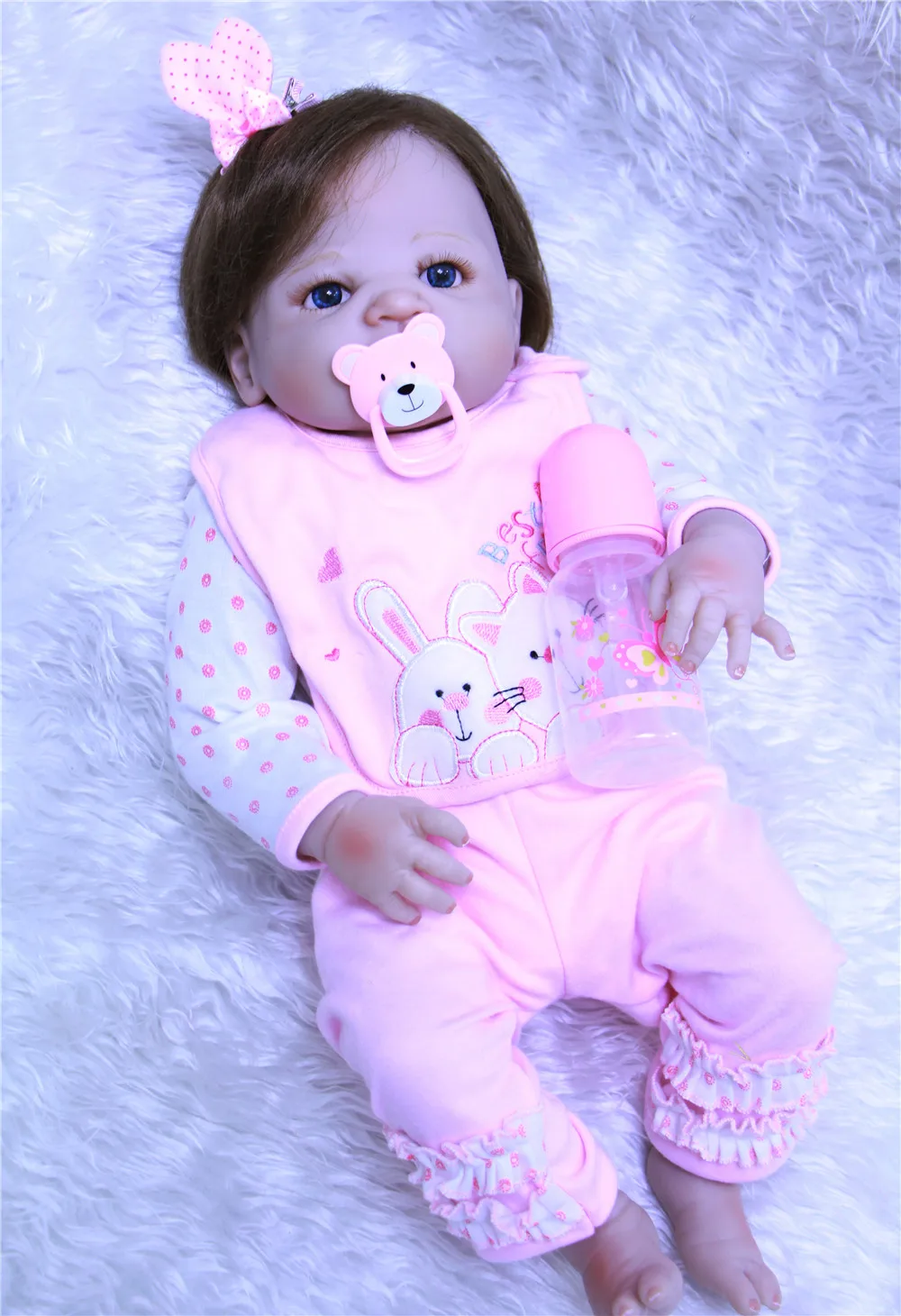 Имплантация волос Кукла реборн 55 см силиконовый корпус милый bebe девочка игрушки