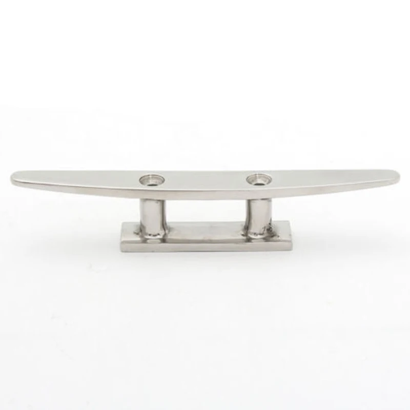 1 pcs 4&quot Marine Boat Flat Top Low Cleat Deck Silhouett 316 Stainless Steel Hardware GW |