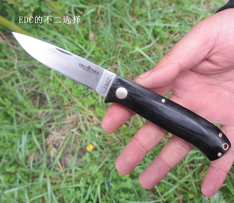 

[Brother 1502] folding knife High quality Pocket knives Tactical survival tool folder blade G10 handle 440C steel EDC Collection