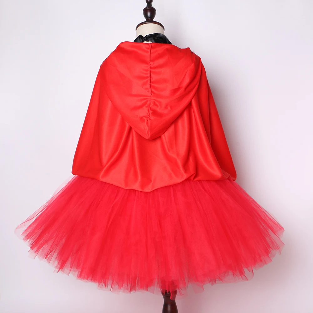 Children Girls Little Red Riding Hood Tutu Dress with Cloak Kids Halloween Costumes White Girl Fancy Carnival Party Up | Детская одежда