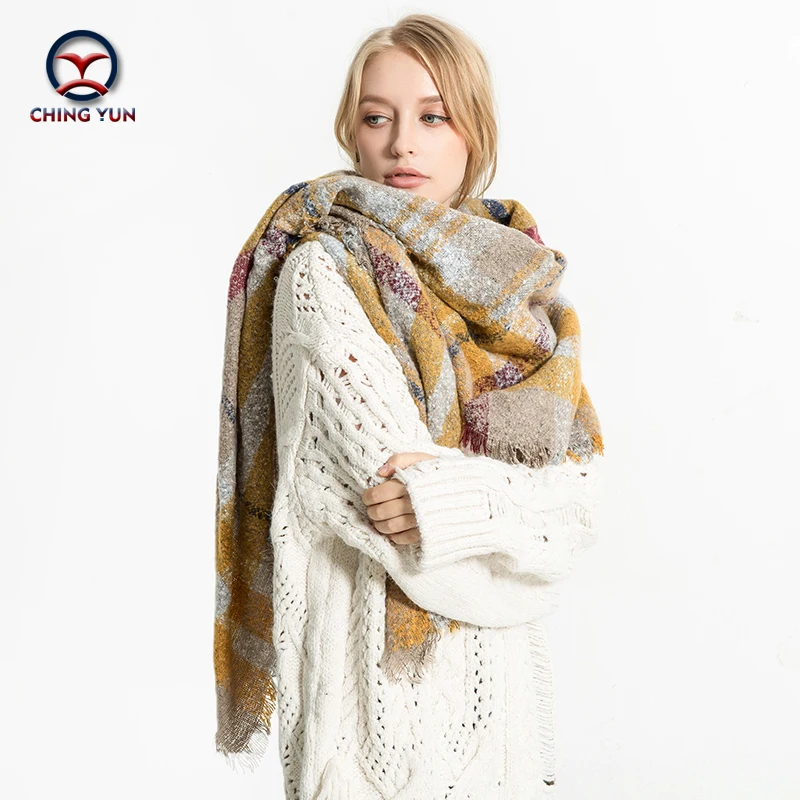 Новая осень зима Европа Америка Мода шарф роскошный бренд Мохер круг Лоскутная