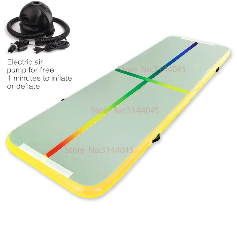 YELLOW 2 Надувная гимнастика AirTrack, воздушная дорожка, пол 5 м, батут, электрический воздушный насос для домашнего использования/тренировок/Черлидинга/пляжа - Цвет: YELLOW 2