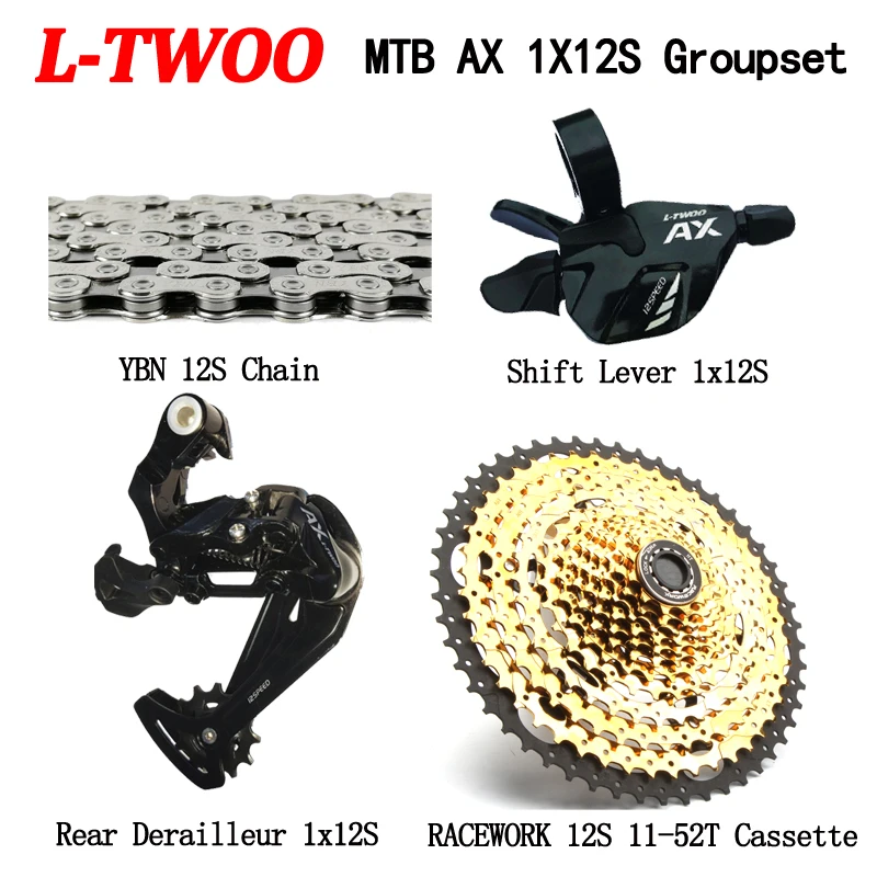 LTWOO MTB 12 Скоростей Deraileur набор велосипедных групп RACEWORk 11 52T кассета YBN цепь 4 шт Eagle