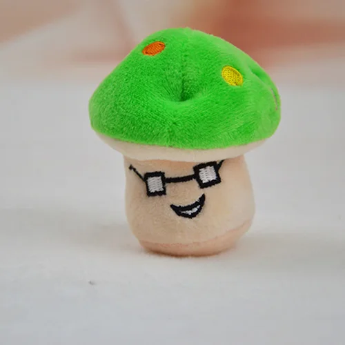 green mushroom Игрушки для собак для маленьких собак жевательная игрушка-пищалка для щенков скрипучий плюшевый звук милые фрукты и овощи дизайны игрушки товары для животных-15 видов стилей - Цвет: green mushroom