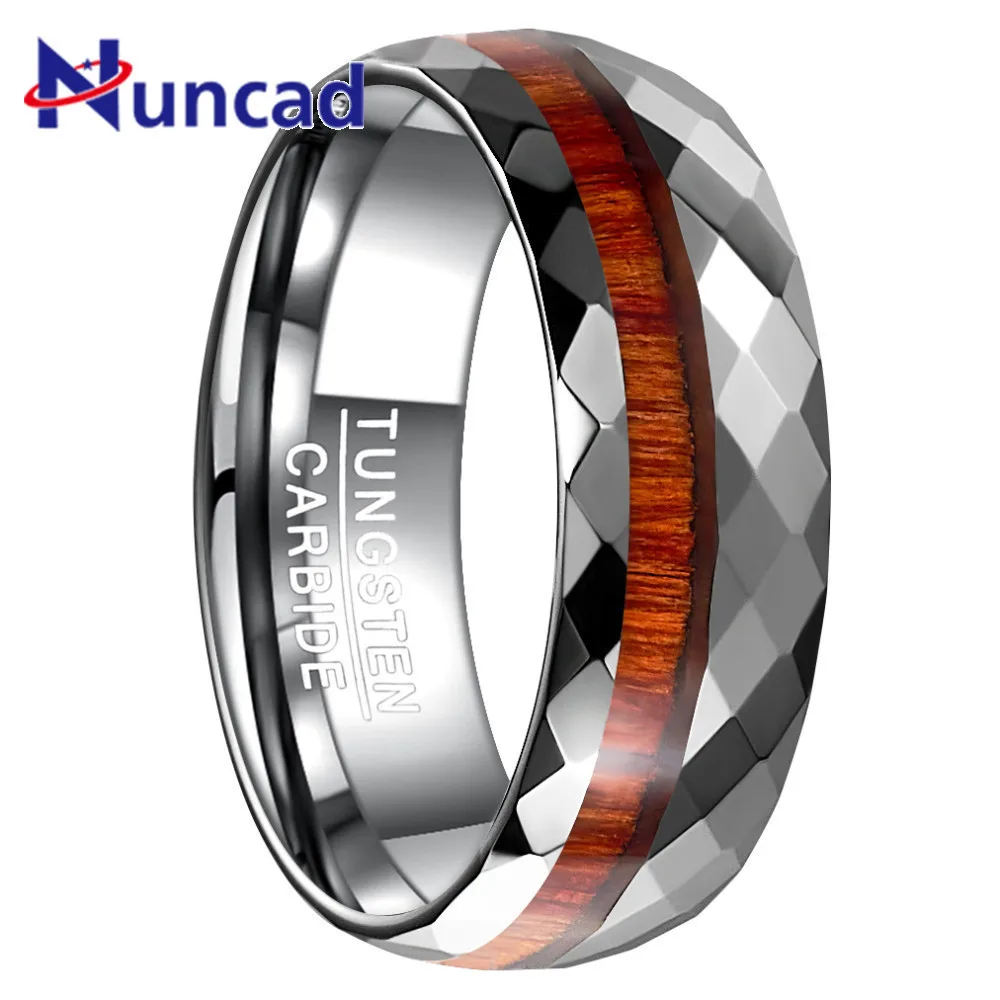 Новое модное полированное кольцо Nuncad 8 мм из вольфрамовой стали с цветочным