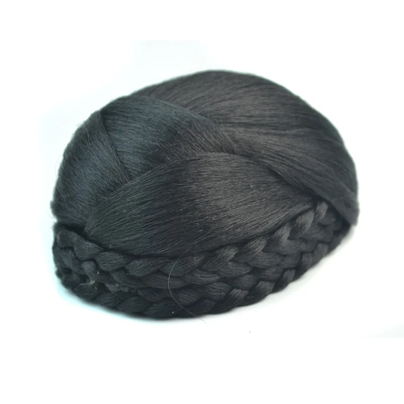 Jeedou синтетические волосы Updos плетеные шиньон многоярусные косы волосы булочка колодки черный цвет для элегантных невест женские шиньоны