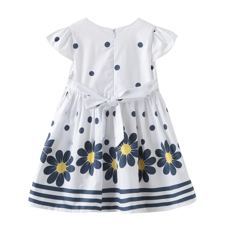 2019 new summer girls dress children's casual pattern petal sleeve dresses kids flower princess A-Line cotton | Детская одежда и