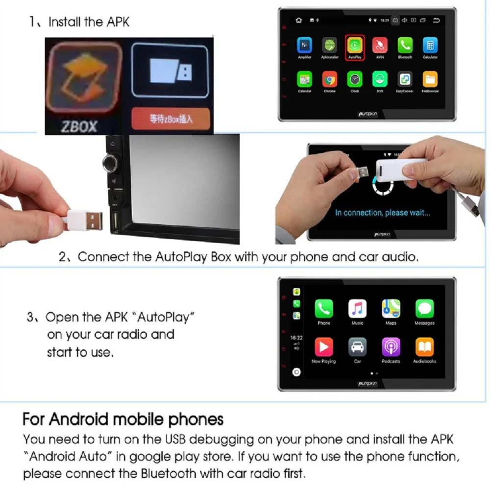 Liandlee для Apple iOS Carplay Android автомобильное радио стерео головное устройство USB кабель для iPhone и Android Авто Смартфон USB ключ