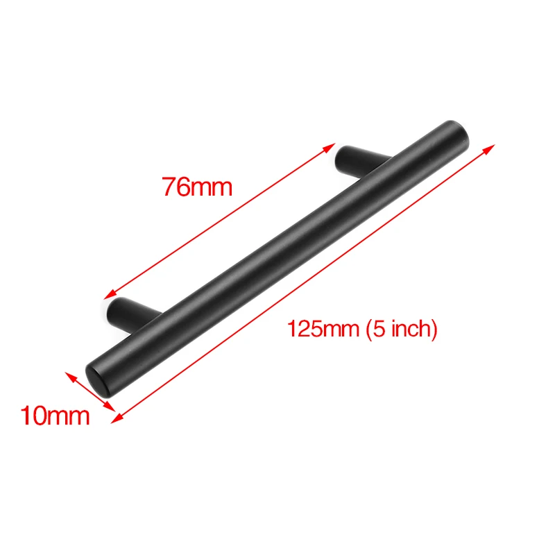 76mm - 5 inch KAK "~ 24" кухонная дверь Т-образная тяга прямые ручки для шкафа диаметр тяги 10 мм ручки из нержавеющей стали Мебельная фурнитура - Цвет: 76mm - 5 inch
