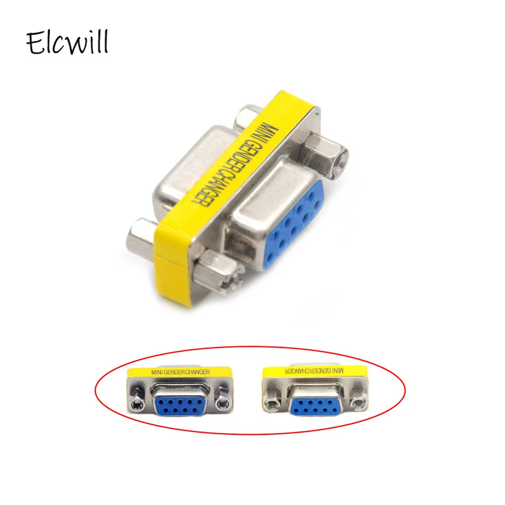 

Hot D-Sub DB9 Connector RS-232 9Pin Socket Female To Female F-F Serial Female Gender Changer Coupler Adapter