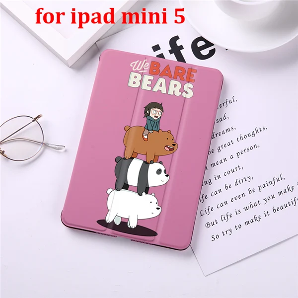 for Mini 5 Чехол-книжка с изображением медведей из мультфильма для iPad Mini 5, 4, 3, 2, 1, чехол для планшета Mini 1, 2, 3 из искусственной кожи, чехол с защитой от холода, с функцией автоматического сна - Цвет: for Mini 5