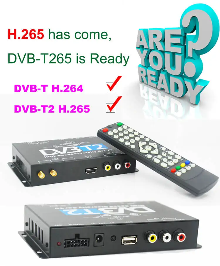 160 км/ч Автомобильный DVB-T2 H265 ТВ приёмник коробка Германия DVBT2 H.265 HEVC ТВ тюнер Автомобильный DVBT2-01 H.265 ТВ приставка