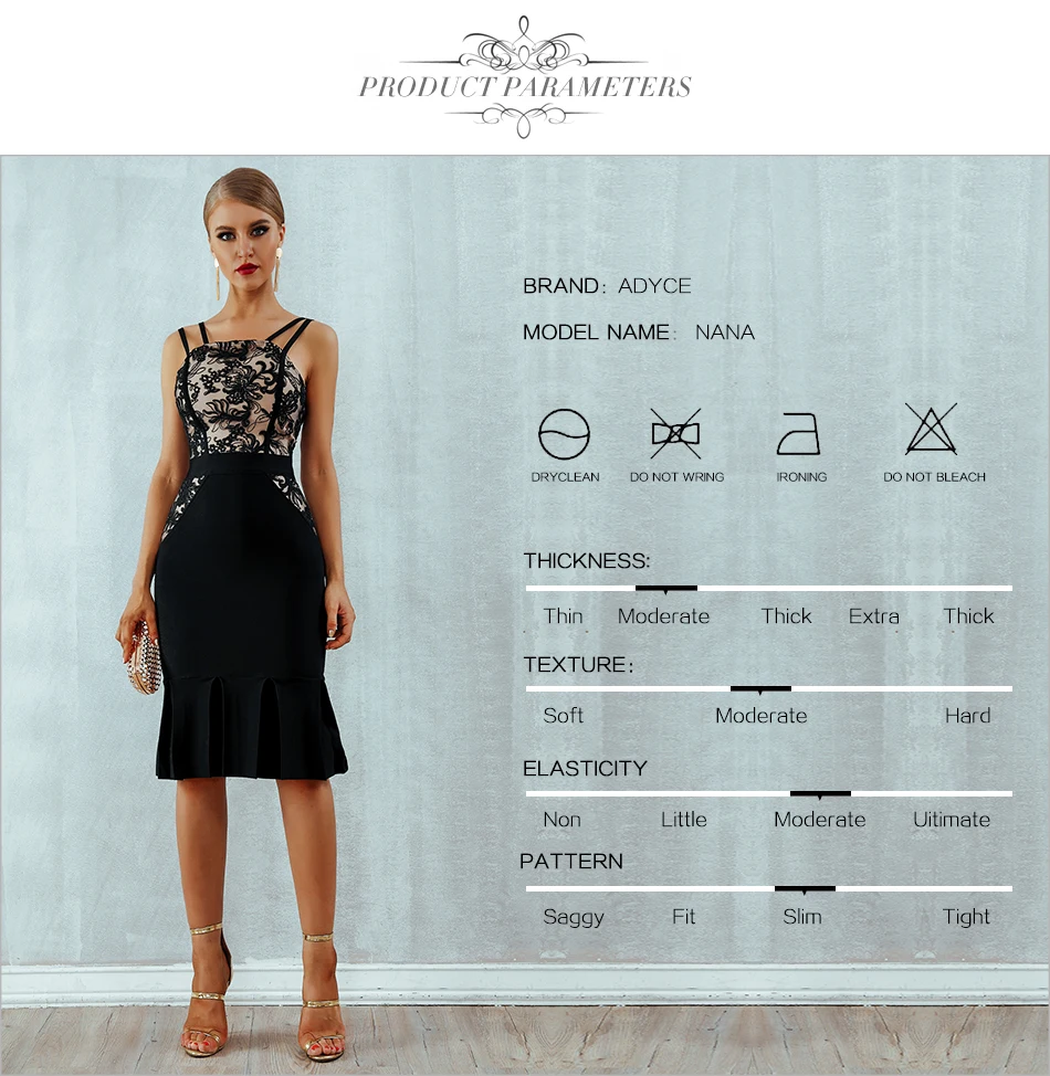 Adyce новое облегающее Бандажное платье Vestidos черное летнее платье на бретельках кружевное вечернее платье без рукавов для знаменитостей