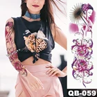 Новый 1 шт Временные татуировки стикер Гейша розовый цветок лотоса тату с ручкой боди арт большой рукав большие поддельные татуировки стикер