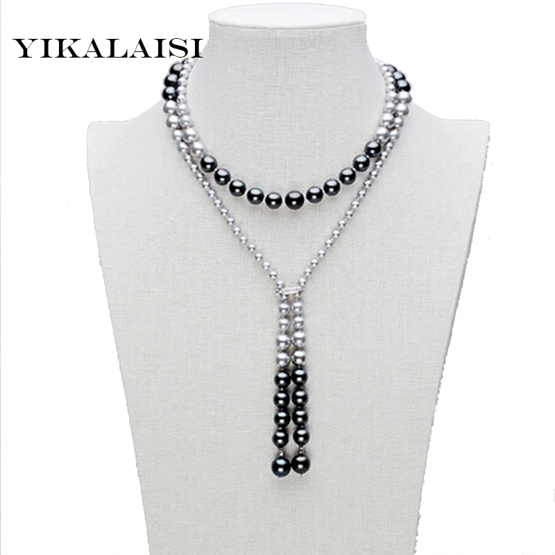 

YIKALAISI 2017 Long Multilayer Pearl Necklace Mother Pearl Necklace for Women Accessories Statement Necklace Jewelry For Women