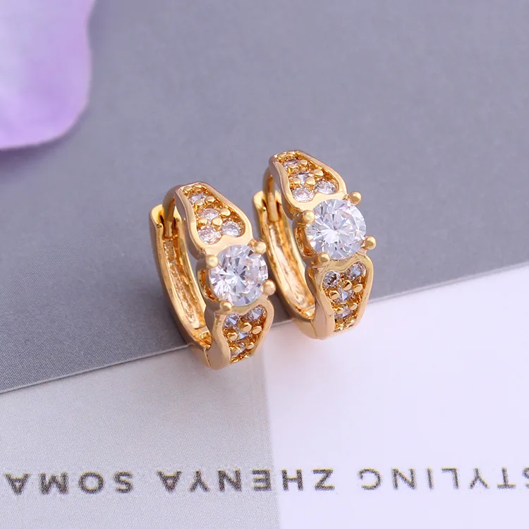 Liffly Европейский Новый 18 серьги Золотое кольцо Для женщин Jewelry простые горный