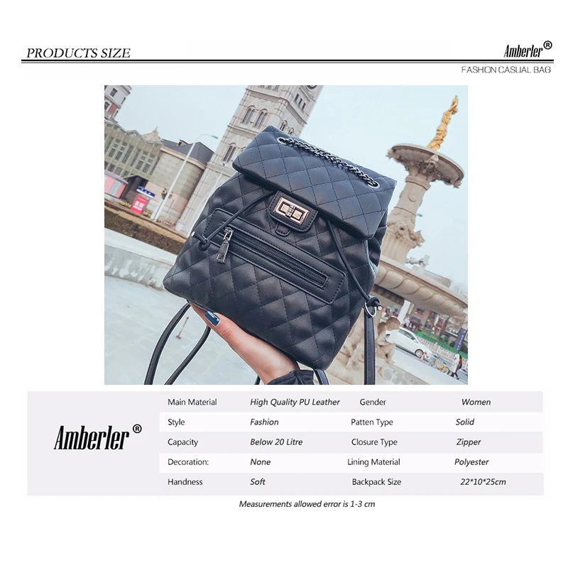 Amberler высококачественный рюкзак из искусственной кожи женская маленькая