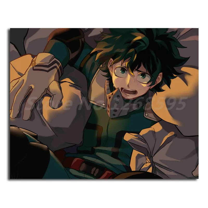 Izuku Midoriya My Hero academic боятся аниме мальчик обои художественный холст постер Картина