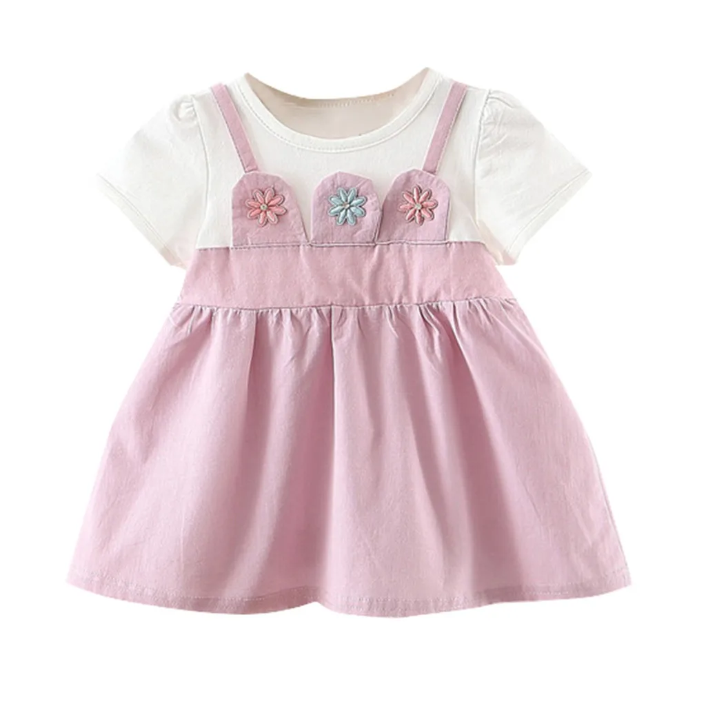 Комплект одежды для маленьких девочек юбка с цветочным принтом праздничные