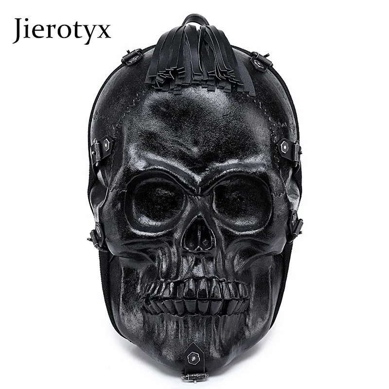 JIEROTYX мужской 3D череп PU Рюкзак стильные многофункциональные дорожные рюкзаки