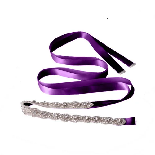 purple TOPQUEEN S28 черный пояс с бисером черная лента пояс с ремни со стразами для торжественных платьев алмазный пояс красный цвет слоновой кости свадебный пояс - Цвет: purple