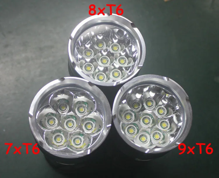 3T6 4T6 5T6 6T6 7T6 8T6 9T6 10T6 12 x XM-L T6 светодиодный вспышка светильник фонарь Применение 4x18650 фонарь лампа светильник