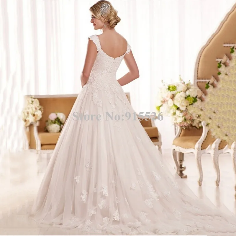 Tulle Wedding Gowns Appliques Lace Sweetheart Cape Sleeves Court Train Ball Gown Dresses With Zipper Closure | Свадьбы и торжества