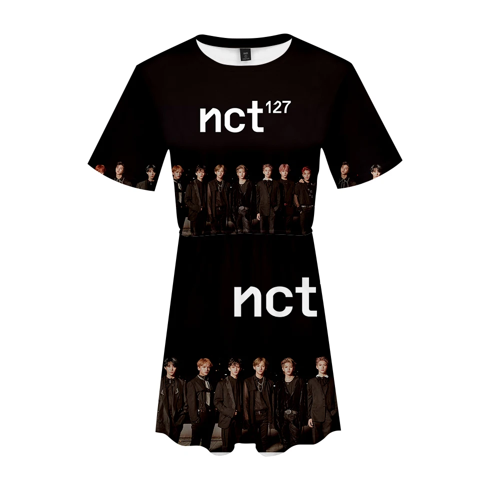 NCT 127 платье для красивой девушки с коротким рукавом свободного покроя Kpop