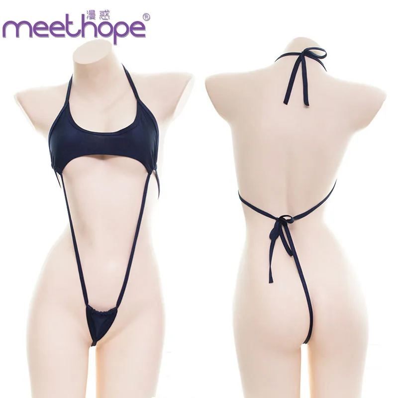 Женское каваи белье эротическая униформа сексуальное бикини Тедди три точки