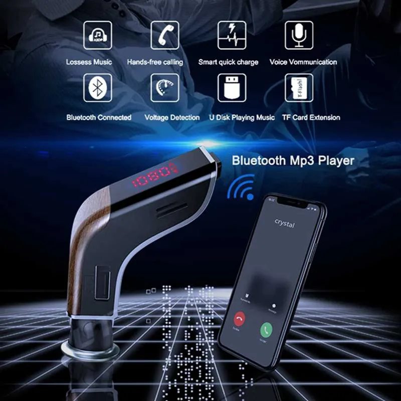 VicTsing Автомобильный Bluetooth Mp3 плеер fm передатчик красный экран музыкальный USB