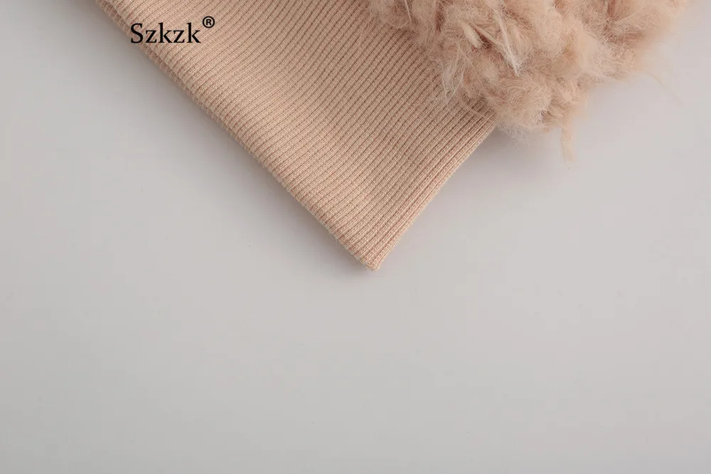 Szkzk короткое пальто из искусственного меха Женская Осенняя зимняя модная уличная одежда на молнии с v-образным вырезом и длинным рукавом теплая мягкая плюшевая куртка женская верхняя одежда