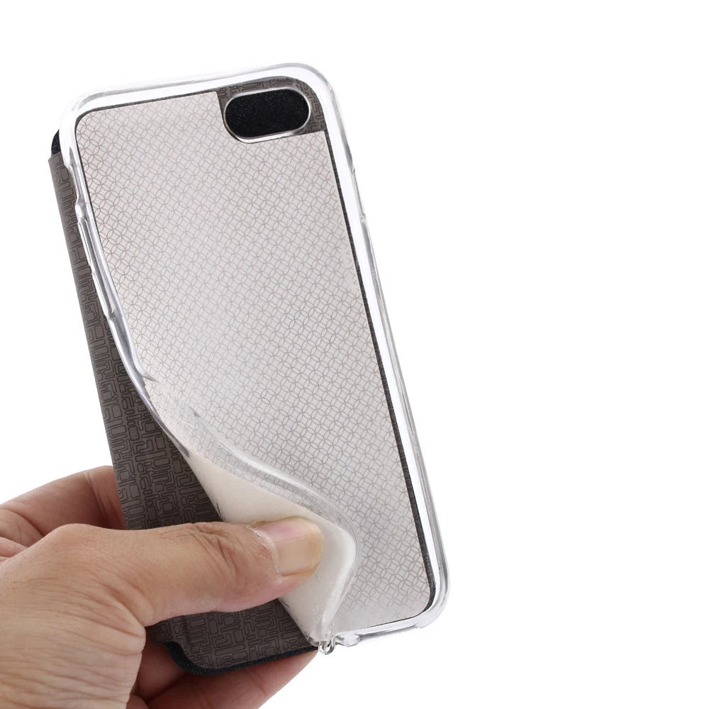 Умный кожаный чехол с окошком для iPhone 12 11 Pro Max XR XS 8 7 6 6S Plus мягкий ТПУ Защитный