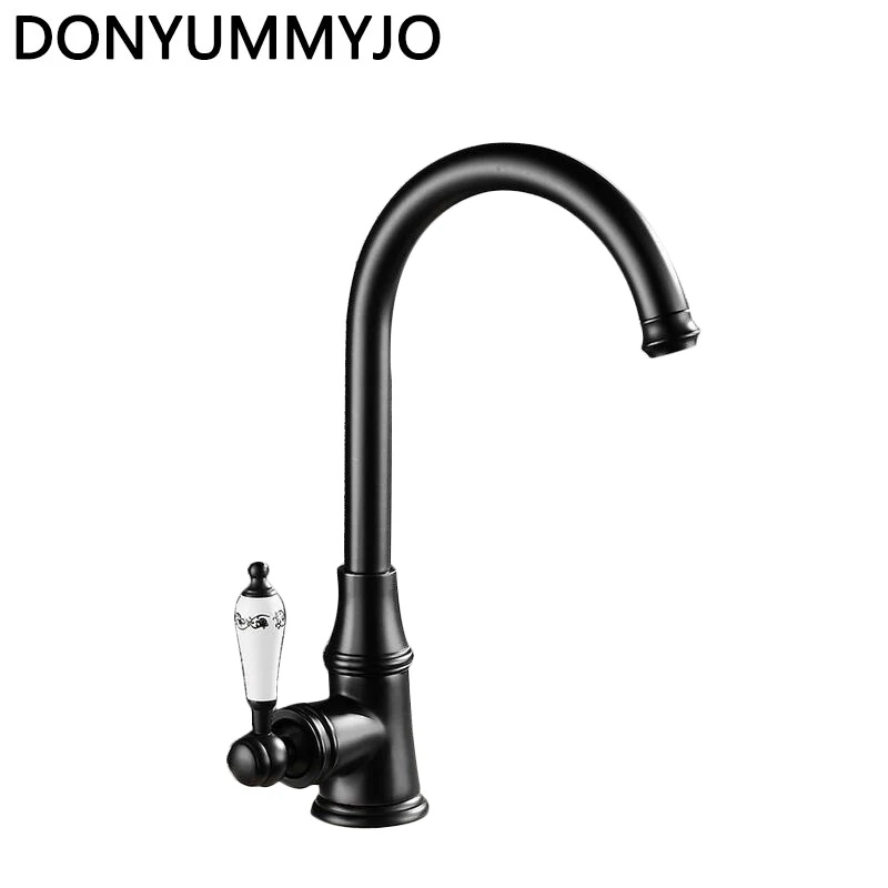 

DONYUMMYJO 360 rotate Oil Rubbed Black Bronze Deck Mounted Kitchen Faucets Torneira Handle Swivel Sink Lavatory Faucets,Mixers