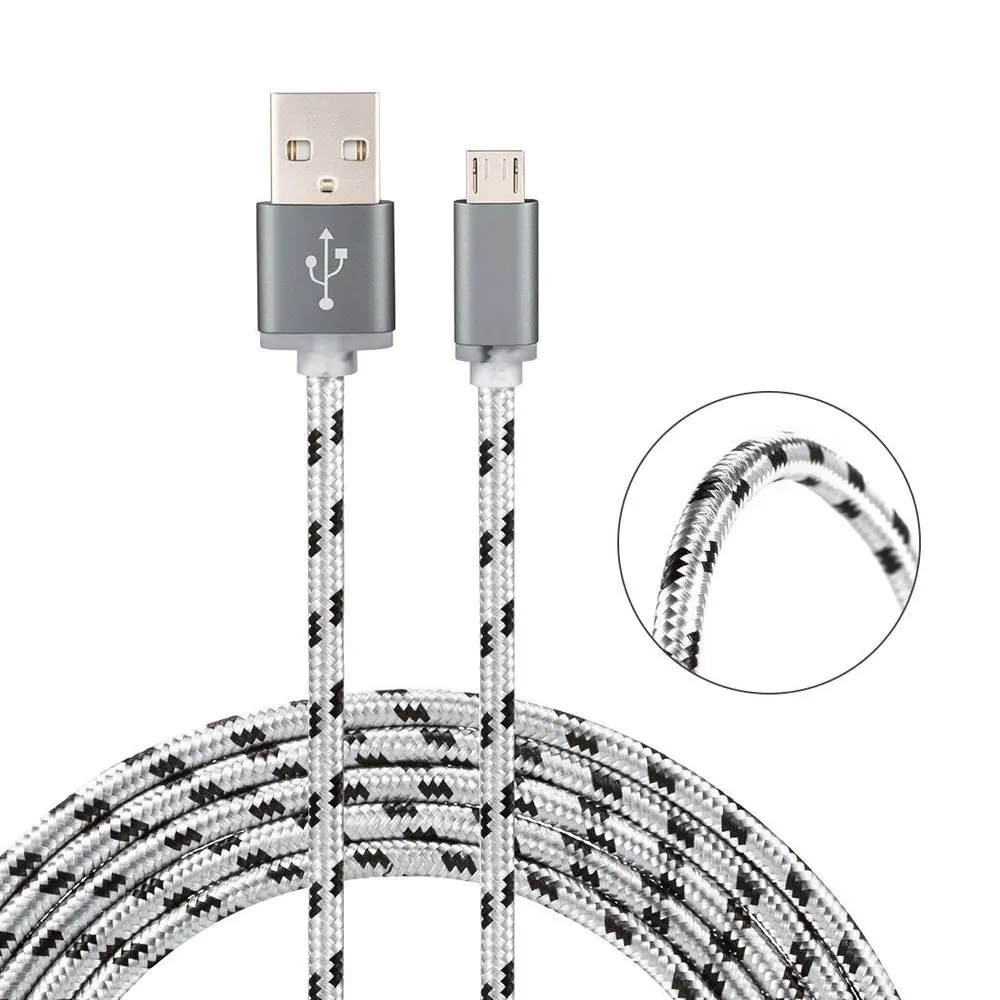 Короткое зарядное устройство 0 2 м 1 Micro USB в нейлоновой оплетке для Android быстрая