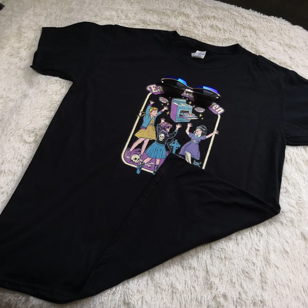 Hillbilly New Casual Short Sleeve Black T-shirts Punk Print Easy Bake Coven Women's Tees &amp Tops Female Summer Plus Shirts | Женская