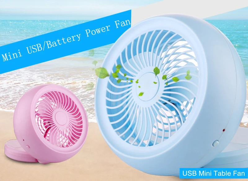 LUCOG мини USB вентилятор с двойным питанием от USB или аккумулятора Настольный охлаждающий вентилятор с ангелом регулируемый вентилятор с низким уровнем шума для домашнего офиса путешествия