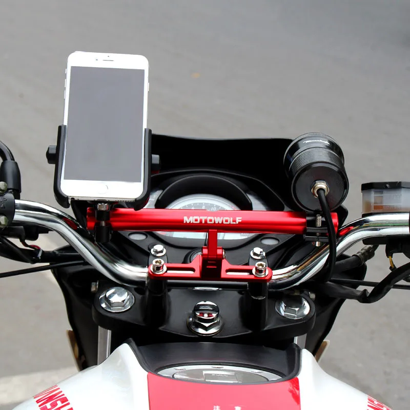 Мотоцикл motowolf Монтажный Кронштейн легкий расширительный держатель для телефона крепление на руль