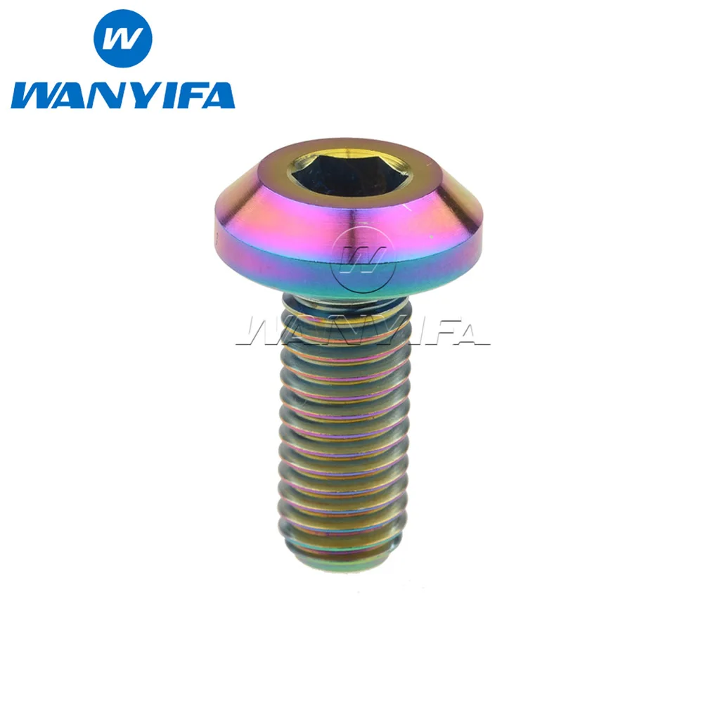 Rainbow M8x20mm Титан M8x15 20 25 30 35 40 мм GR5 титан Ti Шестигранная розетка для велосипеда диск ротор тормозов мотоцикла крепление Болт Винт - Цвет: Rainbow M8x20mm