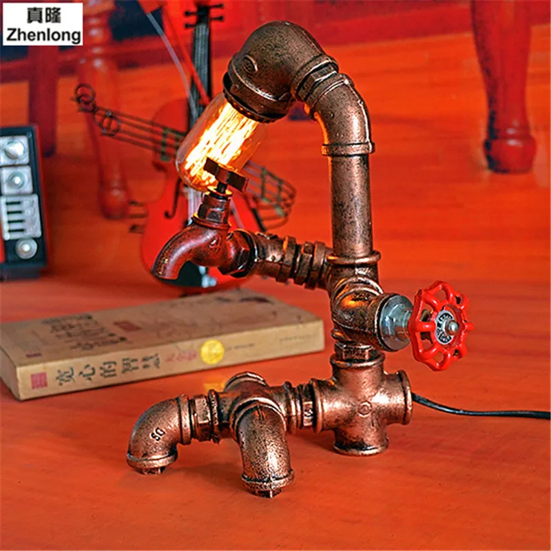 Ретро светильник E27 в стиле индастриал|desk lamp|pipe desk lamplamp |
